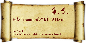 Háromszéki Vitus névjegykártya